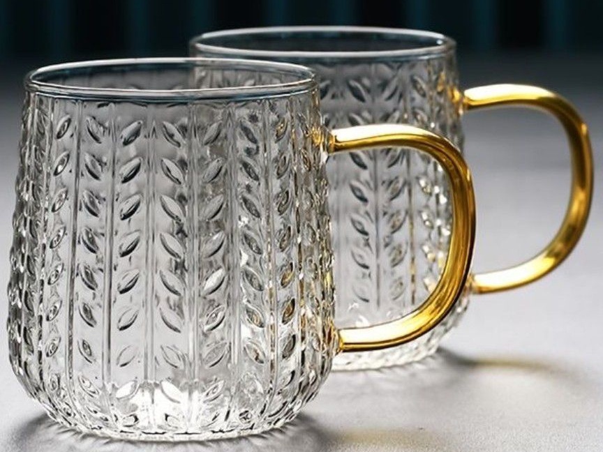 ماگ پیرکس دسته عسلی طرح گندم magpyrex